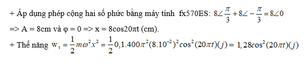 Một vật có khối lượng m = 100g thực hiện đồng thời hai dao động điều hoà (ảnh 1)