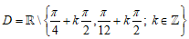 Tìm tập xác định của hàm số sau y = tan2x / căn(3) sin2x - cos2x: A.D=R\{pi/4+kpi/2,pi/12+kpi/2;k thuộc Z} (ảnh 2)