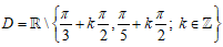 Tìm tập xác định của hàm số sau y = tan2x / căn(3) sin2x - cos2x: A.D=R\{pi/4+kpi/2,pi/12+kpi/2;k thuộc Z} (ảnh 3)