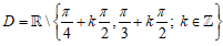 Tìm tập xác định của hàm số sau y = tan2x / căn(3) sin2x - cos2x: A.D=R\{pi/4+kpi/2,pi/12+kpi/2;k thuộc Z} (ảnh 4)