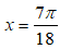 Tìm x ∈ (0; pi) thỏa mãn phương trình  4sin^2 x/2 - căn(3)cos2x = 1 + 2cos^2 (x - 3pi/4) (1): A.x= cộng trừ 5pi/18  (ảnh 4)