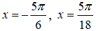 Tìm x ∈ (0; pi) thỏa mãn phương trình  4sin^2 x/2 - căn(3)cos2x = 1 + 2cos^2 (x - 3pi/4) (1): A.x= cộng trừ 5pi/18  (ảnh 5)