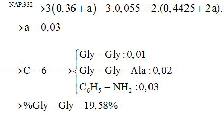 Hỗn hợp E chứa đipeptit X (hở), tripeptit Y (hở) và anilin (CX < CY; nX < nY; nanilin=nX+nY) (ảnh 1)