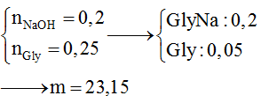 Cho 8 gam NaOH vào dung dịch chứa 0,25 mol Gly thu được dung dịch X (ảnh 1)