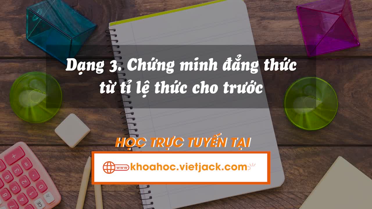 Chứng minh tỉ lệ thức