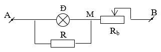 Cho mạch điện như hình vẽ hiệu điện thế giữa hai đầu đoạn mạch là 24V. Biến trở (ảnh 1)