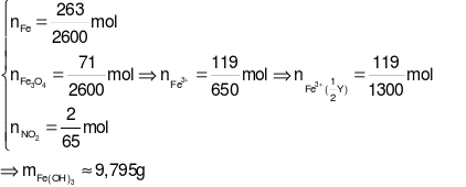 Hòa tan hết 12 gam hỗn hợp X gồm Fe và Fe3O4bằng dung dịch chứa 0,1 mol H2SO4và 0,5 mol HNO3, thu được dung dịch Y và hỗn hợp gồm 0,1 mol NO và a mol NO2(không còn sản phẩm khử nào khác). Ch (ảnh 4)