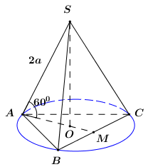  (TH): Cho hình chóp tam giác đều có cạnh bên bằng góc giữa cạnh bên và mặt đáy bằng Tính thể tích của khối nón có đỉnh là và đáy là đường tròn ngoại tiếp  (ảnh 9)
