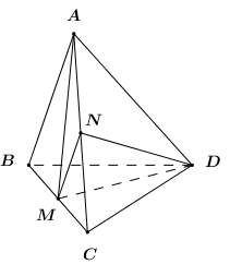  (TH): Cho tứ diện đều M là trung điểm của Khi đó cos của góc giữa hai đường thẳng nào sau đây có giá trị bằng  (ảnh 4)