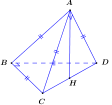  (TH): Cho tứ diện ABCD có ABC và ABD là các tam giác đều cạnh a, ACD và BCD là các tam giác vuông tương ứng tại A và B. Tính thể tích khối tứ diện ABCD.  (ảnh 1)