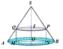  (VD): Cho một hình trụ thay đổi nội tiếp trong một hình nón cố định cho trước (tham khảo hình vẽ bên). Gọi thể tích các khối nón và khối trụ tương ứng là V và V’. Biết rằng V’ là giá trị lớn (ảnh 4)
