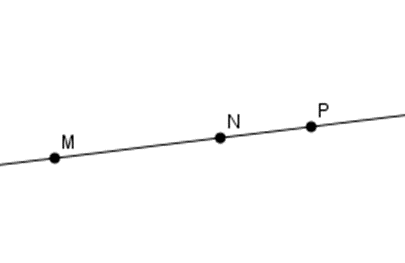 Cho ba điểm M; N; P thẳng hàng với P nằm giữa M và N. Chọn hình vẽ đúng. (ảnh 2)
