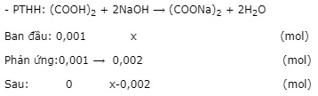  Để xác định nồng độ dung dịch NaOH người ta tiến hành như sau: Cân 1,26 gam axit oxalic ngậm nước (H2C2O4.2H2O) hòa tan hoàn toàn vào nước, định mức thành 100 ml. Lấy 10 ml dung dịch này thê (ảnh 1)