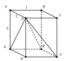 Cho hình hộp chữ nhật \(ABCD.A'B'C'D'\) có \(AB = 1,AD = 2,AA' = 3.\) Thể tích của khối chóp \(D.A'B'C'D'\) là (ảnh 1)
