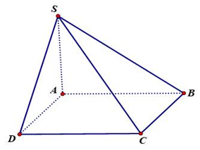 Cho hình chóp \(S.ABCD\) có \(ABCD\) là hình chữ nhật. Biết \(AB = a\sqrt 2 ,AD = 2a,SA \bot \left( {ABCD} \right)\) và \(SA = a\sqrt 2 .\) Góc giữa hai đường thẳng \(SC\) và \(AB\) bằngA.\({ (ảnh 1)