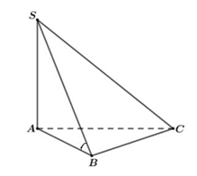 Cho hình chóp \(S.ABC\) có đáy \(ABC\) là tam giác đều cạnh \(a,SA\) vuông góc với mặt phẳng đáy và \(SA = a.\) Góc giữa đường thẳng \(SB\) và mặt phẳng đáy bằng. (ảnh 1)