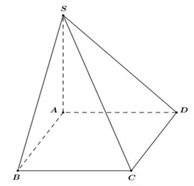 Cho hình chóp \(S.ABCD\) có đáy là hình vuông \(ABCD\) cạnh \(a,\) cạnh bên \(SA\) vuông góc với mặt phẳng đáy và \(SA = a.\) Tính khoảng cách giữa hai đường thẳng \(SA\) và \(CD.\) (ảnh 1)