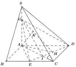  (VD): Cho hình chóp \[S.ABCD\] có đáy \[ABCD\] là hình vuông cạnh \[a\sqrt 2 .\] Cạnh bên \[SA\] vuông góc với đáy. Góc giữa \[SC\] và mặt phẳng đáy bằng \[{45^0}.\] Gọi E là trung điểm của  (ảnh 1)