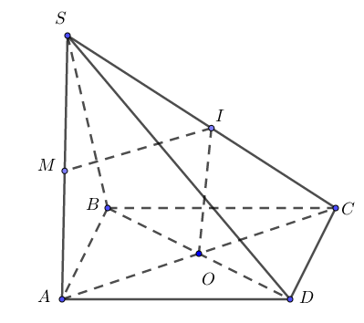 Cho hình chóp \(S.ABCD\) có đáy là hình chữ nhật với , \(BC = 4a\), \(SA = 12a\) và \(SA\) vuông góc với đáy. Tính bán kính \(R\) của mặt cầu ngoại tiếp hình chóp \(S.ABCD\). (ảnh 1)