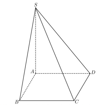 Cho hình chóp \[S.ABCD\] có đáy \[ABCD\] là hình chữ nhật với \[AB = 2a\], \[BC = a\sqrt 3 \]. Cạnh bên \[SA\] vuông góc với đáy và đường thẳng \[SC\] tạo với mặt phẳng \[\left( {SAB} \right) (ảnh 1)