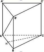Cho lăng trụ tam giác đều \[ABC.A'B'C'\] có \[AA' = a\]. Khoảng cách giữa .. và \[CC'\] bằng\(a\sqrt 3 \) . Thể tích khối lăng trụ \[ABC.A'B'C'\] (ảnh 1)