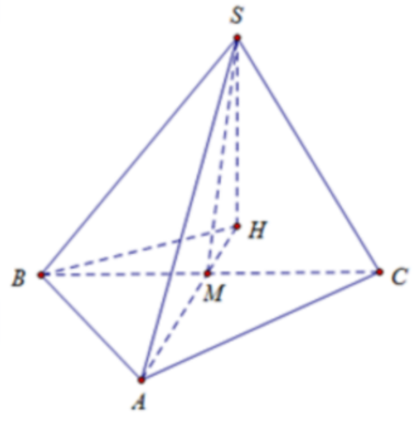 Cho khối chóp \(S.ABC,\) đáy \(ABC\) là tam giác có \(AB = AC = a,\widehat {BAC} = {60^0},\widehat {SBA} = \widehat {SCA} = {90^0},\) góc giữa \(\left( {SAB} \right)\) và \(\left( {SAC} \righ (ảnh 1)