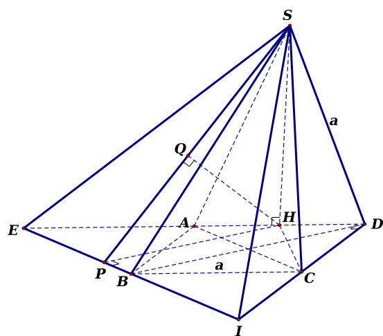 Cho hình chóp S.ABCD có đáy là hình vuông cạnha, tam giác SAD đều và nằm trong  (ảnh 2)