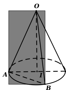 Cho hình nón có bán đáy bằng 2 căn bậc hai của 2. Một mặt phẳng đi qua đỉnh  (ảnh 1)