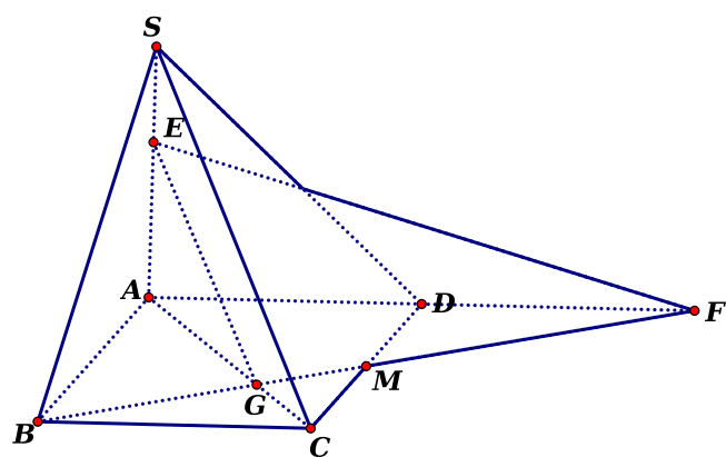 Cho hình chóp S.ABCD có đáy là hình chữ nhật, biết AB = 2a , AD = a, SA = 3a và  (ảnh 1)