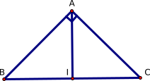 Trong không gian, cho tam giác ABC vuông tại cân A, gọi I là trung điểm của BC, BC=2.Tính  (ảnh 1)