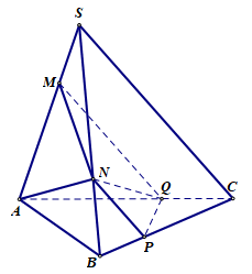  Cho khối chóp S.ABC có hai điểm M,N lần lượt thuộc hai cạnh SA,SB sao cho  (ảnh 1)