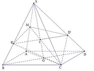 Cho khối chóp S.ABCD có đáy là hình bình hành, thể tích bằng 1. Gọi M là trung điểm cạnh SA, mặt phẳng chứa MC (ảnh 1)