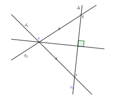 Trong mặt phẳng với hệ toạ độ Oxy, cho 2 đường thẳng  (ảnh 1)