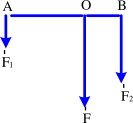 Xác định hợp lực F của hai lực song song F1, F2 đặt tại A, B biết F1 = 2 N, F2 = 6 N (ảnh 1)