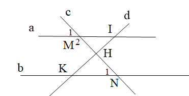  Cho hình vẽ bên dưới. Tính góc M_2, biết a // b và N_1 = 40 độ (ảnh 1)