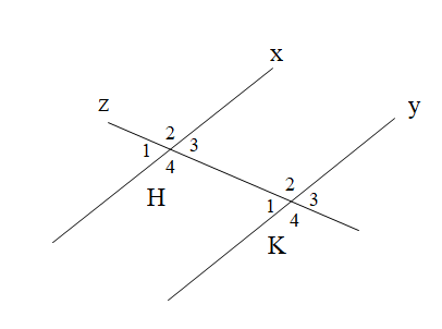  Cho hình vẽ Biết x // y, góc H3 = 39 độ . Tính góc H3 + góc K4 (ảnh 1)