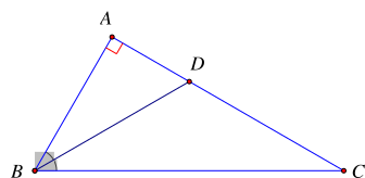 Cho tam giác ABC vuông tại A, tia phân giác góc B cắt AC tại D. Biết góc ABC = 60^0. Số đo góc BDC là (ảnh 1)