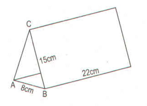 Tính diện tích xung quanh của hình dưới đây (biết AB = AC): (ảnh 1)