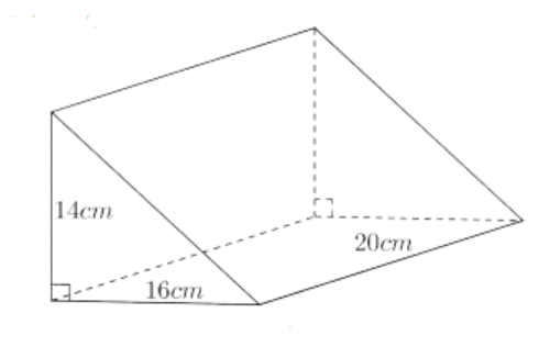 Tính thể tích của hình dưới đây: A. 4 480 cm2; B. 4 480 cm3; C. 8 960 cm2; D. 8 960 cm3. (ảnh 1)
