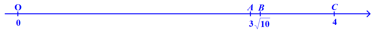 Cho các điểm biểu diễn các số trên trục số như hình vẽ sau: Biết căn bậc hai 10 (ảnh 2)