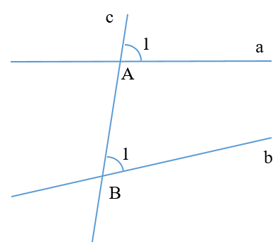 Cho hình vẽ dưới đây: Góc A1 và B1 là hai góc: A. so le trong; B. kề bù; (ảnh 1)