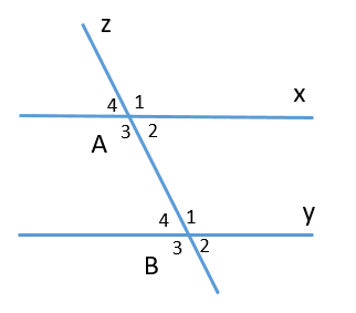  Chọn một cặp góc đồng vị trong hình vẽ sau: A. góc B2 và B3; B. A3 và B3 (ảnh 1)
