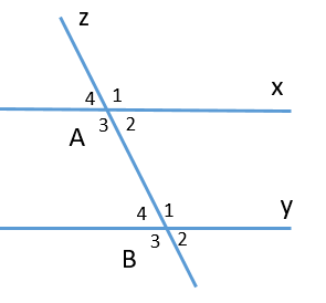 Cho hình vẽ Biết một cặp góc đồng vị góc A4 = góc B4 = 30 độ. Tính số đo của cặp  (ảnh 1)