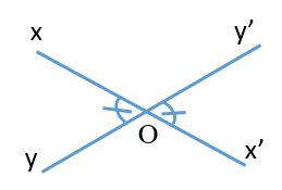 Vẽ hình minh họa nội dung định lí sau: “Nếu hai góc đối đỉnh thì hai góc đó bằng nhau” (ảnh 2)