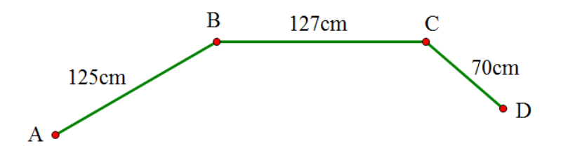 Tính độ dài đường gấp khúc ABCD. (ảnh 1)