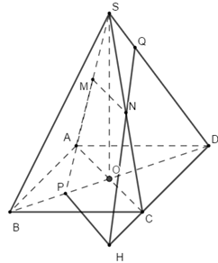 Cho hình chóp S.ABCD đáy là hình bình hành tâm O. Gọi M,N,P lần lượt là trung điểm của SA, SC, OB. Gọi Q là giao điểm của SD với mp(MNP)). Tính  (ảnh 1)