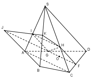 Cho hình chóp S.ABCD,O là điểm nằm bên trong tam giác ACD. Thiết diện của hình chóp cắt bởi mp (ảnh 1)
