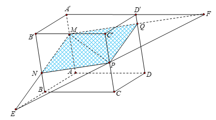 Cho hình hộp ABCD.A′B′C′D′. Trên các cạnh AA′, BB′, CC′ lần lượt lấy ba điểm M, N, P sao cho  (ảnh 1)