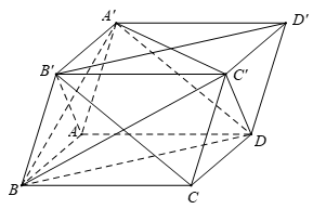 Cho hình hộp ABCD.A′B′C′D′ có tất cả các cạnh đều bằng nhau. Trong các mệnh đề sau, mệnh đề nào có thể sai? (ảnh 1)
