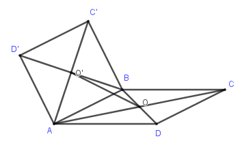 Trong không gian cho hai hình vuông ABCD và ABC′D′ có chung cạnh AB và nằm trong hai mặt phẳng khác nhau, lần lượt có tâm O và O′. Hãy xác định góc giữa cặp vectơ  (ảnh 1)